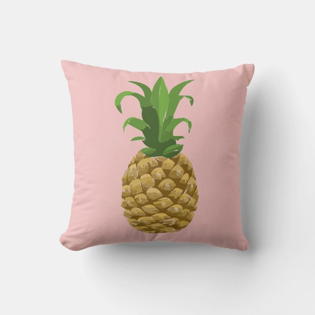 Pink Pineapple decor pillow (Front)