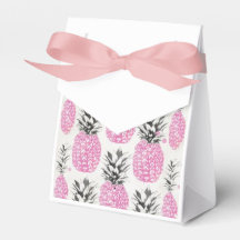 Pink Pineapple Favor Ribbon Box
