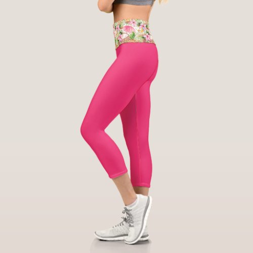 Pink Pineapple High Waisted Capris