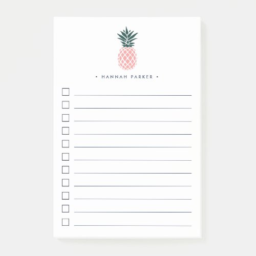 Pink Pineapple | Lined To Do List Post-it Notes
