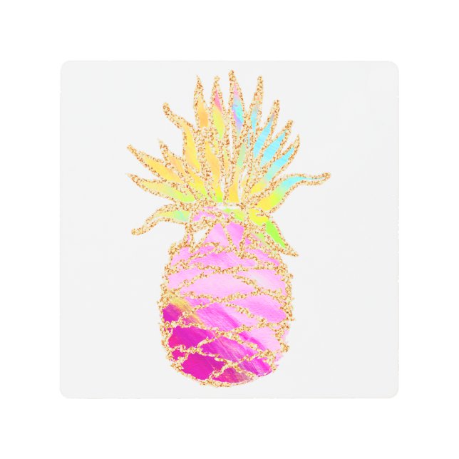 Pink Pineapple Metal Print (Front)