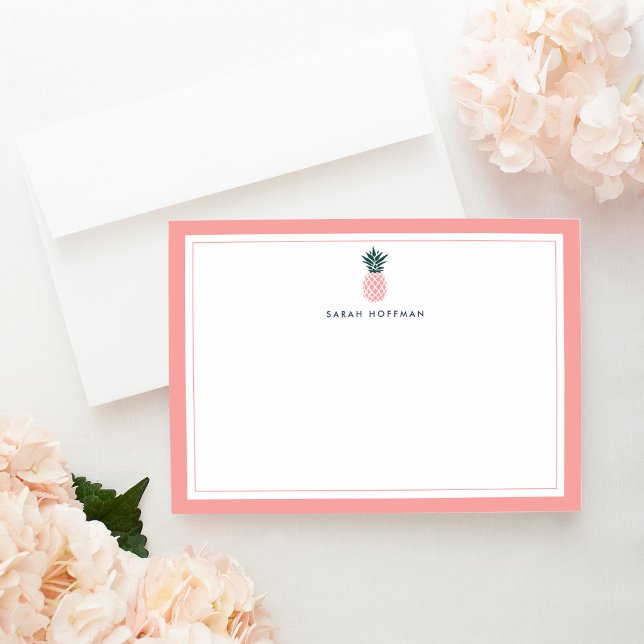 Pink Pineapple | Personalized Stationery Card (Creator Uploaded)