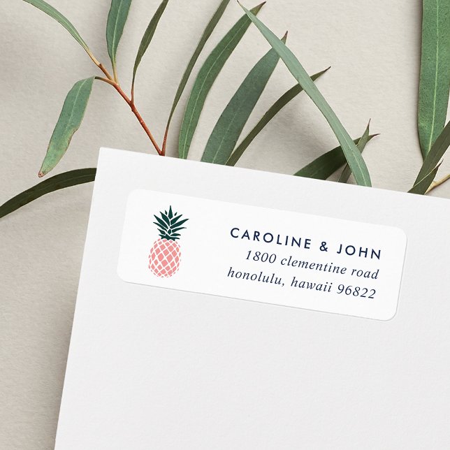 Pink Pineapple Return Address Label (Creator Uploaded)