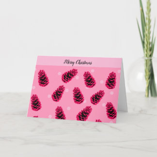 Pink Pinecones Christmas Card