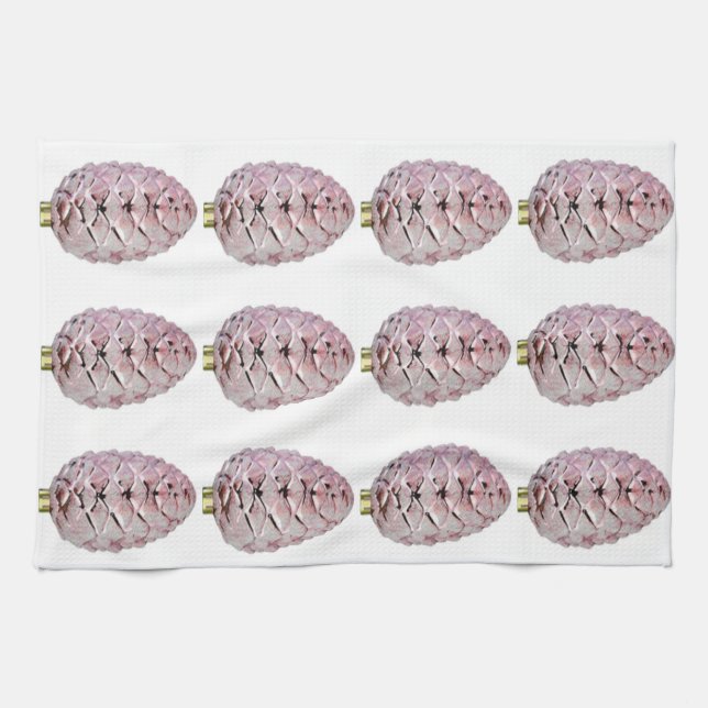 Pink Pinecones Kitchen Towel (Horizontal)