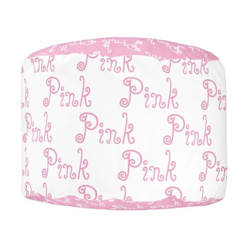 Pink Pink Girls Round  Pouf