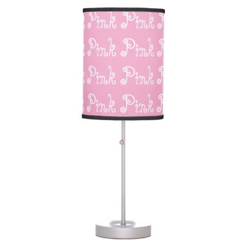 Pink Pink Girls Round  Table Lamp