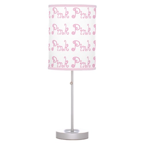 Pink Pink Girls Round  Table Lamp