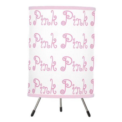 Pink Pink Girls Round  Tripod Lamp