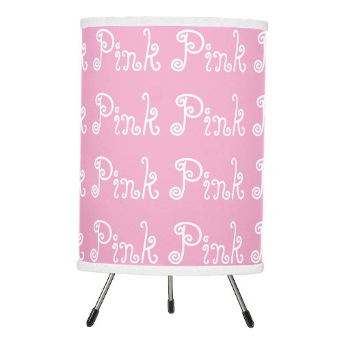 Pink Pink Girls Round  Tripod Lamp