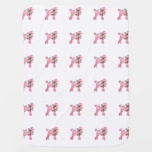 Pink Pink Poodle Baby Blanket