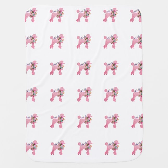 Pink Pink Poodle  Baby Blanket (Front)