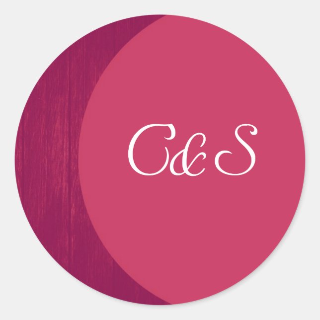 Pink/Pink Wood Grain Envelope Stickers (Front)