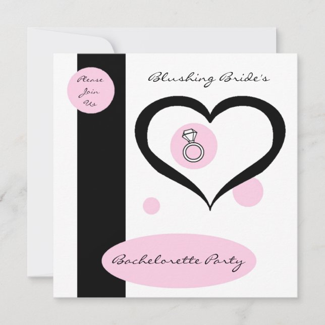 Pink Pinstripe Bachelorette Party Invitation (Front)