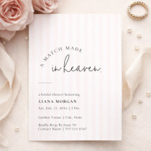 Pink Pinstripe Match Made in Heaven Bridal Shower