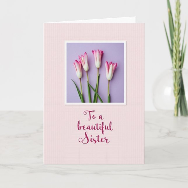 Pink Pinstripe Mothers Day Card (Front)