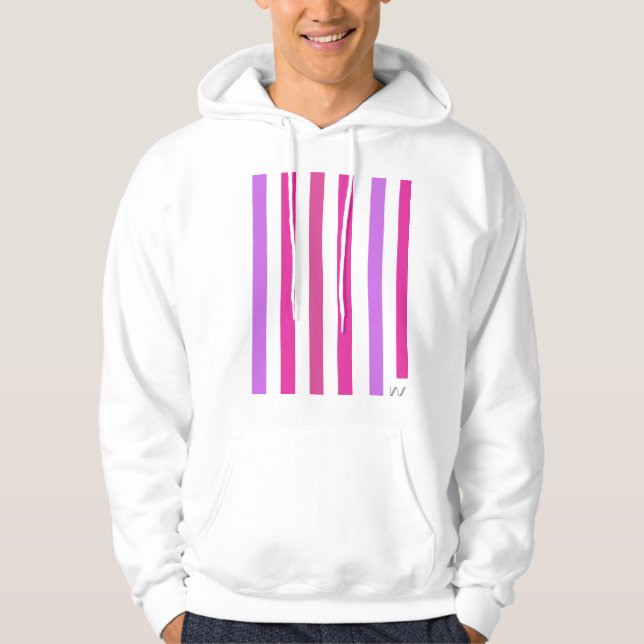 Pink Pinstripe Unisex Pullover Hoodie (Front)