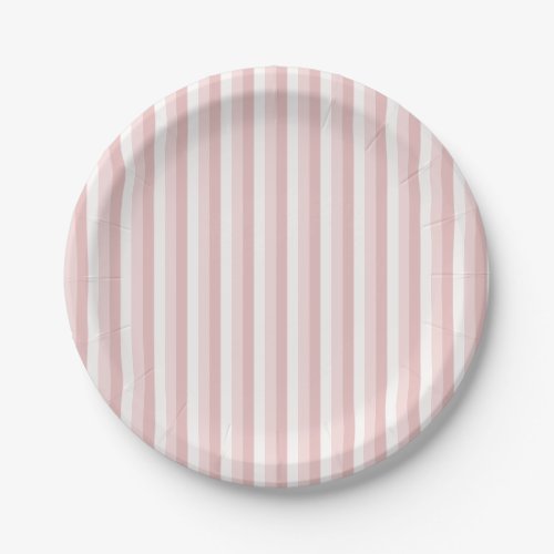 Pink Pinstripes Paper Plate