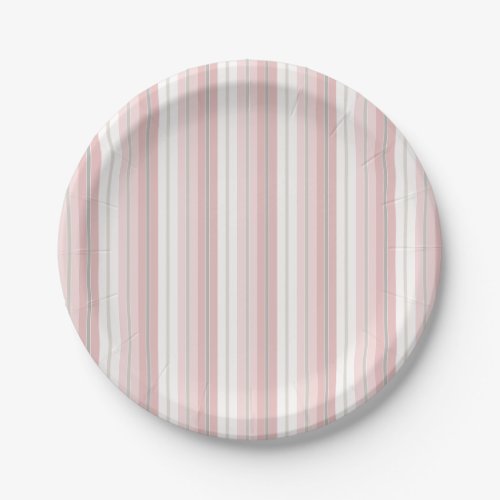 Pink Pinstripes Paper Plates