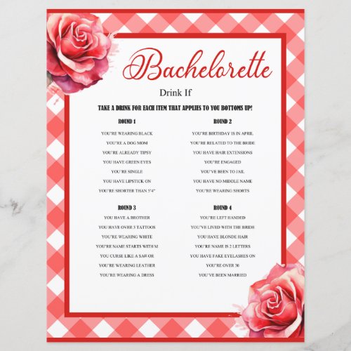 Pink Pinup Bachelorette Drinking Game