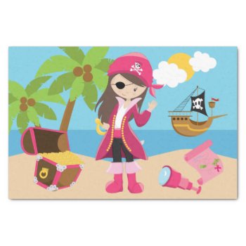 Pink Pirate Girl Birthday Party Tissue Paper by wingding at Zazzle