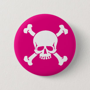 Pink Pirate, Skull and Crossbones Button