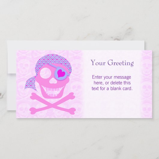 Pink Pirate Skull Custom Card (Front)
