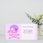 Pink Pirate Skull Custom Card (Standing Front)