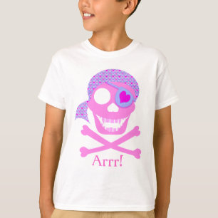 Pink Pirate Skull Kids' Shirts