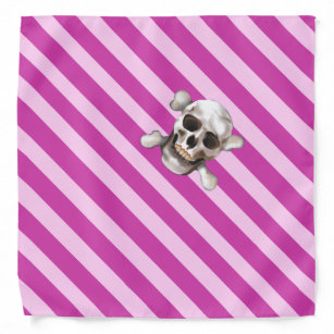 Pink Pirate Stripes w' Skull & Crossbones Bandana