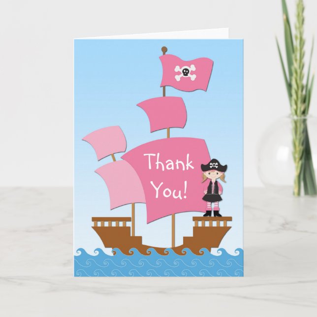 Pink PirateThank You Card (Front)
