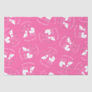 Pink Pit Bull Dog Baby Shower Tissue Paper