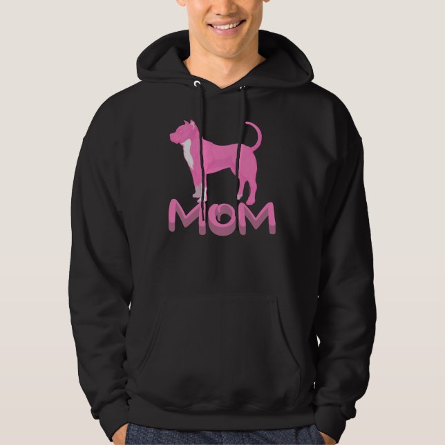 Pink Pitbull Mom Hoodie (Front)