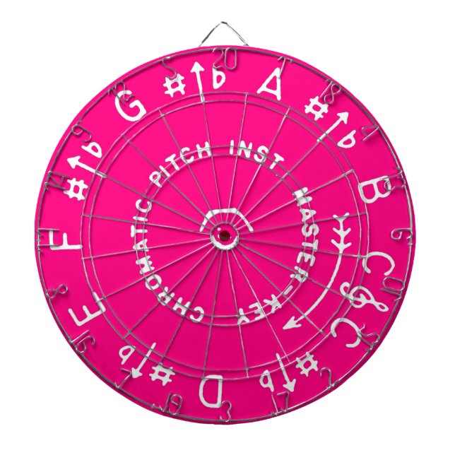 Pink Pitch Pipe Dartboard With Darts (Front)