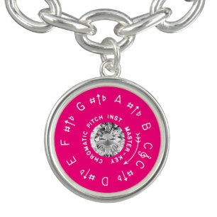 Pink Pitch Pipe Faux Diamond Bracelet