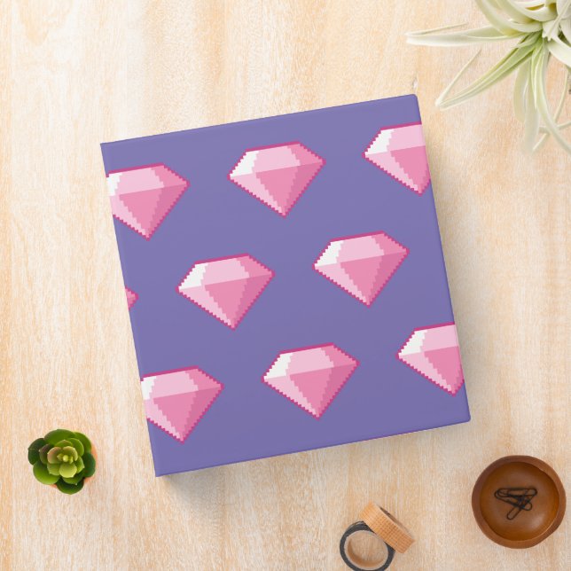 Pink Pixel Diamond 3 Ring Binder (In Situ)