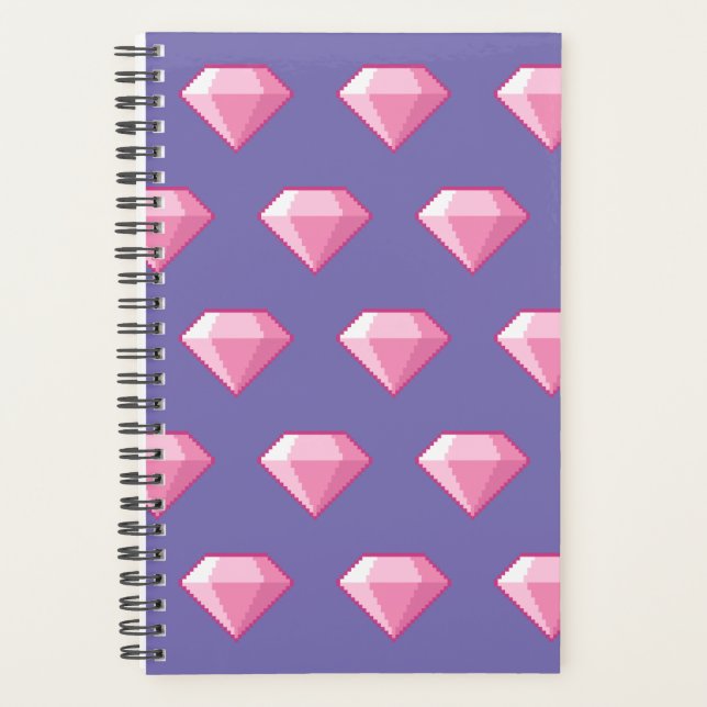 Pink Pixel Diamond Planner (Front)