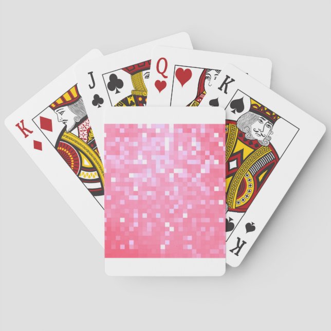 Pink Pixel Sparkle Poker Cards (Back)