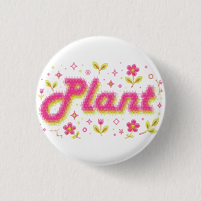 pink Pixel type  Button (Front)