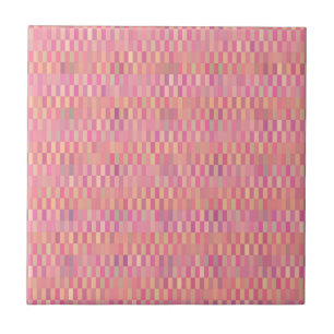 Pink Pixels Ceramic Tile