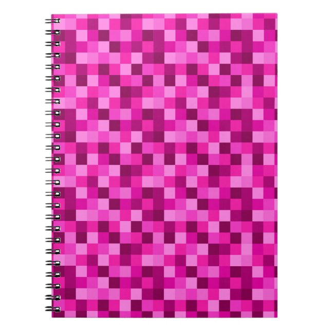 Pink Pixels Cover Notebook  Gamer Pattern Journal (Front)