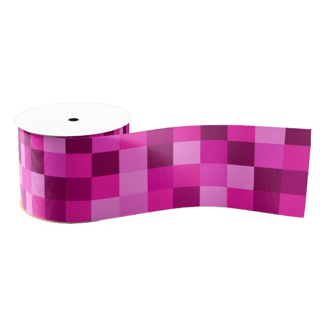 Pink Pixels Ribbon, Modern Pixels Pink Ribbon (Spool)
