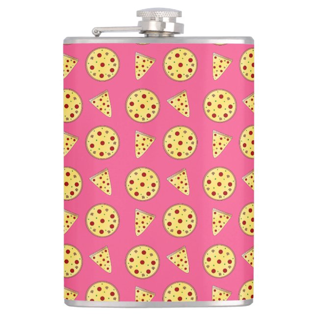 Pink pizza pattern flask (Front)