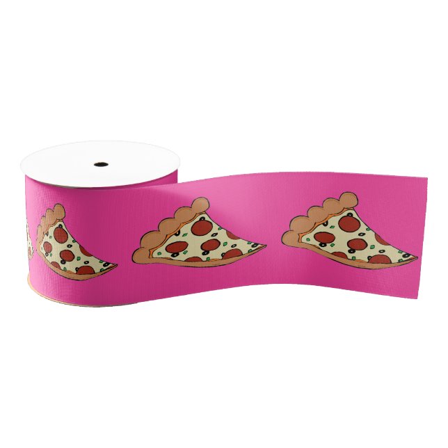 Pink pizza slices tiled ribbon (Spool)