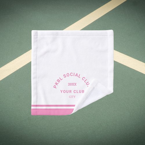 Pink PKBL Social Club Crest Pickleball Face  Wash Cloth