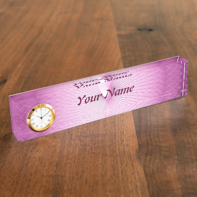 Pink Plafond Desk Name Plate (Side)