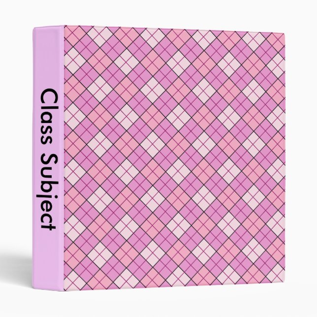 Pink Plaid 1" Binder (Front/Spine)
