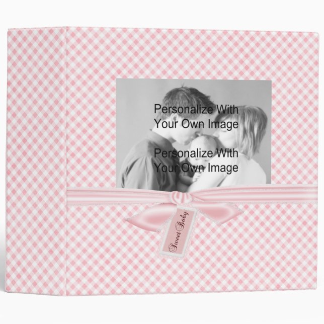 Pink Plaid Baby Album Binder (Front/Spine)
