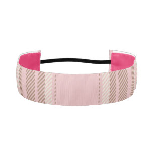 Pink Plaid Brown Plaid Watercolor Modern Athletic Headband