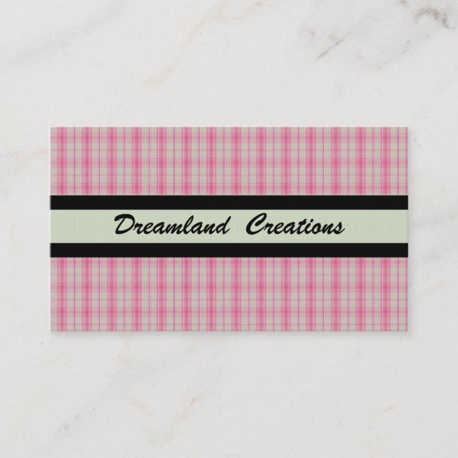 PINK PLAID BUSINESS CARDS (Front)